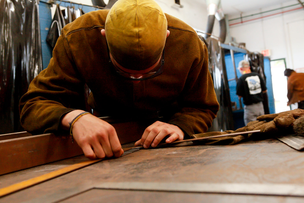 FundEDU | Tax Credit Scholarship Experts | Devon Energy Gift Covers Dual Enrollment Costs at Nearly 70 Pennsylvania Schools High school student measuring metal in a career and technical education welding shop