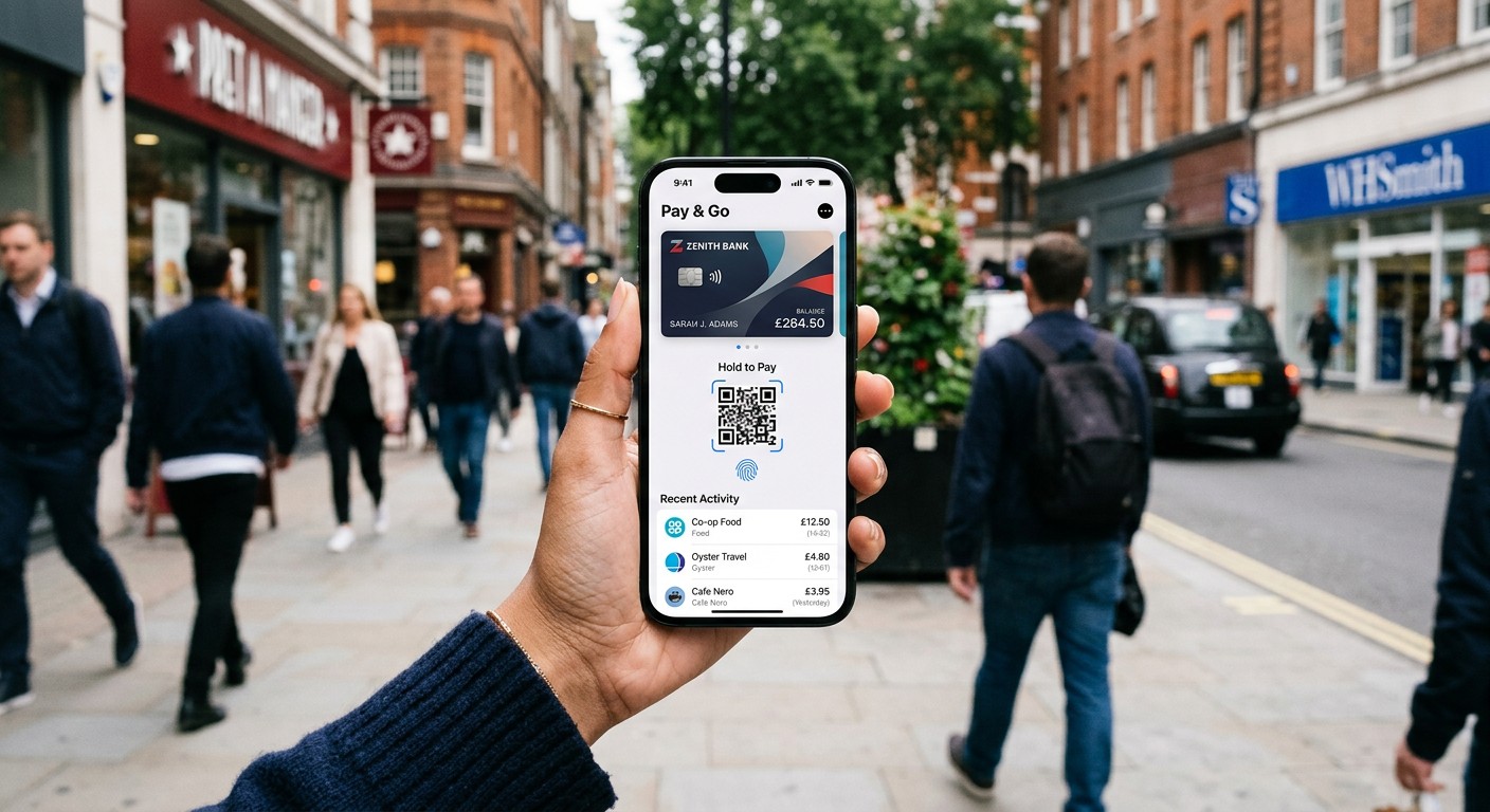 FundEDU | Tax Credit Scholarship Experts | A Scholarship Isn’t Much Help If Families Have to Front the Money AI-generated illustration of a hand holding a smartphone showing a digital wallet payment screen on a city street